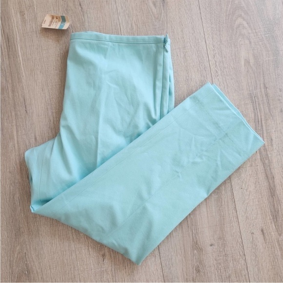 J. McLaughlin Dock Capri Pant NWT Robin’s Egg Mint Green Size 14 - Picture 6 of 9